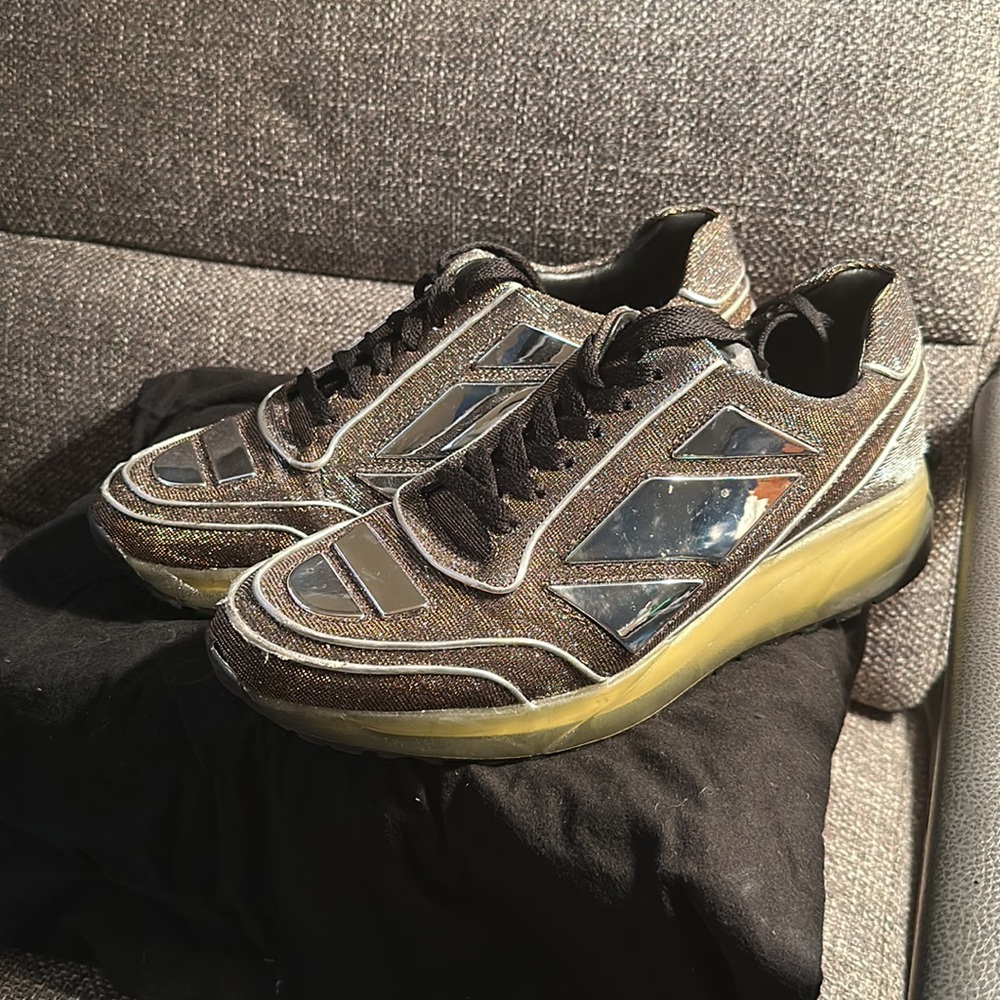 Alejandro Ingelmo size 42/9 Men’s fashion sneakers glitter-gold/silver - Picture 2 of 9